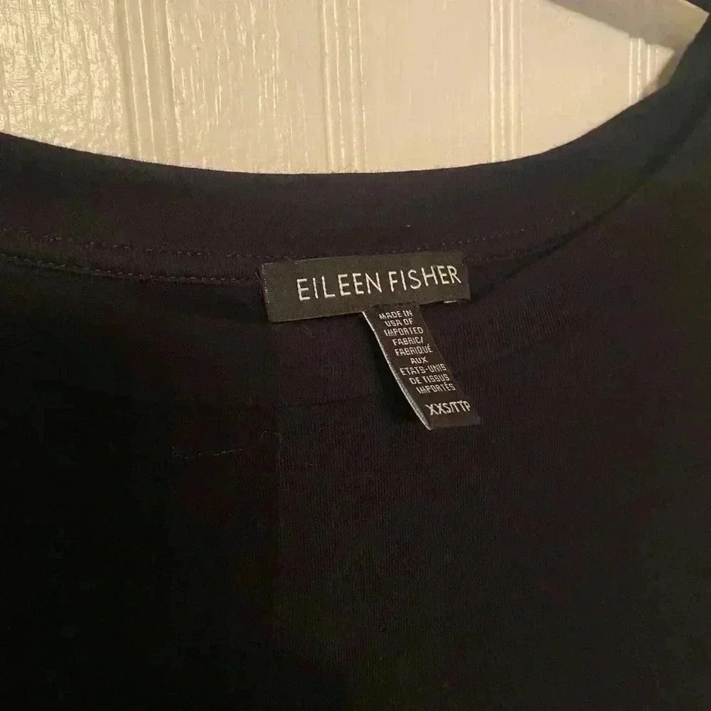Eileen fisher casual black long sleeve dress - Picture 2 of 5